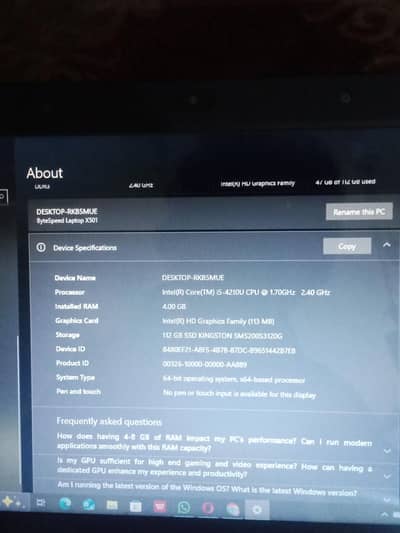 btyespeed laptop i5 fourth genrtn 03288124955