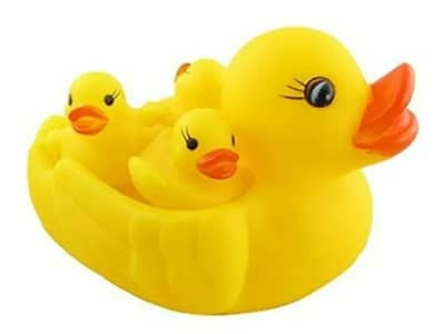 Duck 4 Pcs Rubber Bath Toy Set | Mother Duck & Baby Duckies for Kids