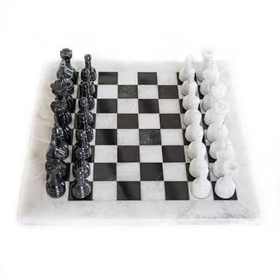 Premium Black & White Marble Chess Set