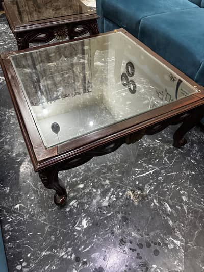 Elegant 3-Piece Wooden Center Table Set for Sale