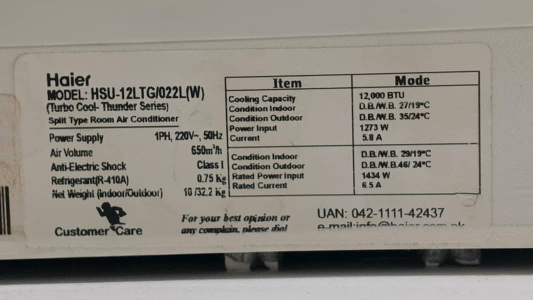 1 Ton Split ac 0