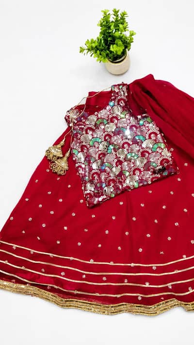 Red kids lehenga choli party wear Dress