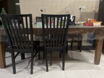 Dining Table 3’-6” x 6’-7” Brown Wood