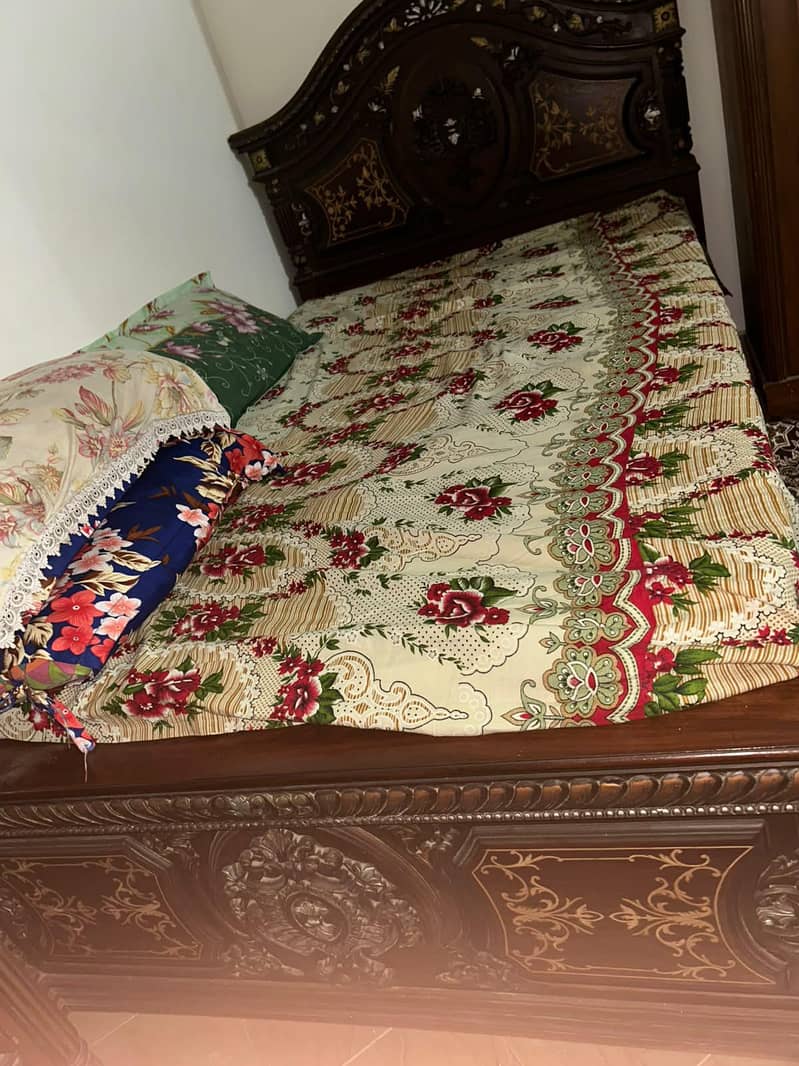 single Woden bed one side table 1