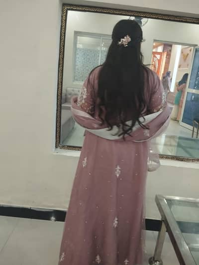 light purple maxi with shalwar, duppatta,purse