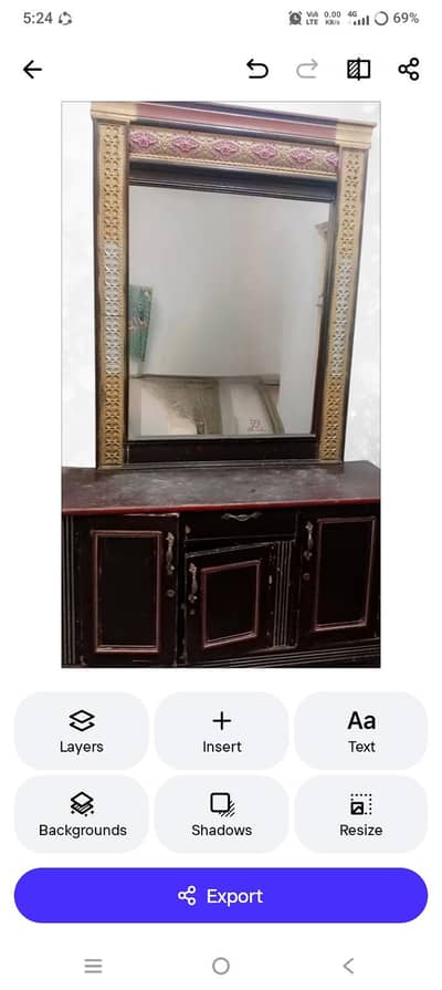 Sheesham Wood Dressing Table with Mirror - Bhera
