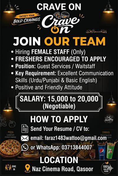Hiring Female Staff Only