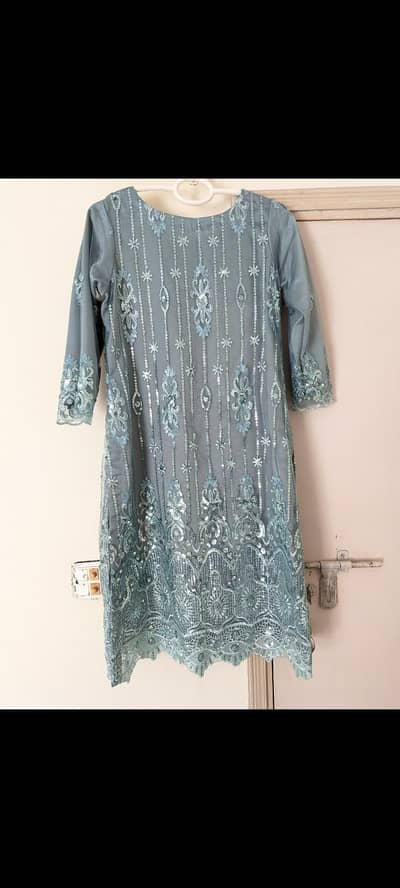 3pcs Net & Silk Dress