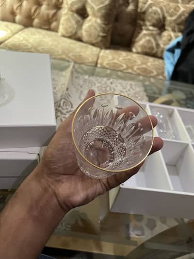 Saint Louis France real 24k gold rim  cristal pieces