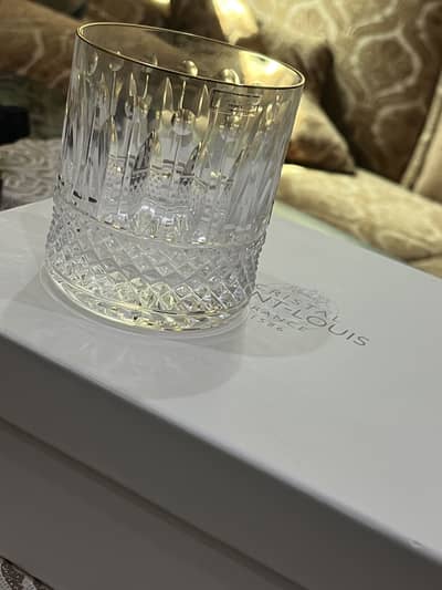 Saint Louis France real 24k gold rim  cristal pieces