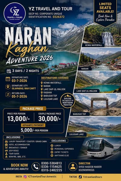 Naran kaghan tour