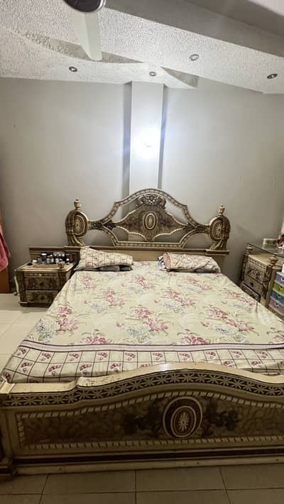 King Bed & Mattress + Dressing table + Side tables + Cupboard