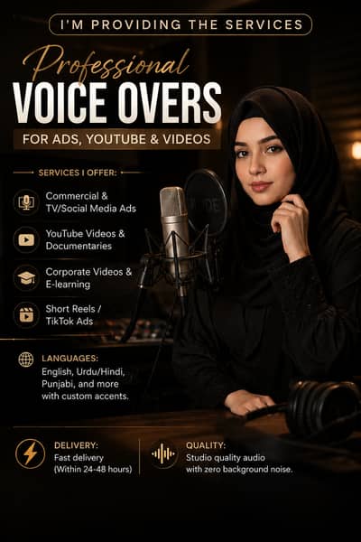 Professional Voice Overs for Ads, YouTube & Videos