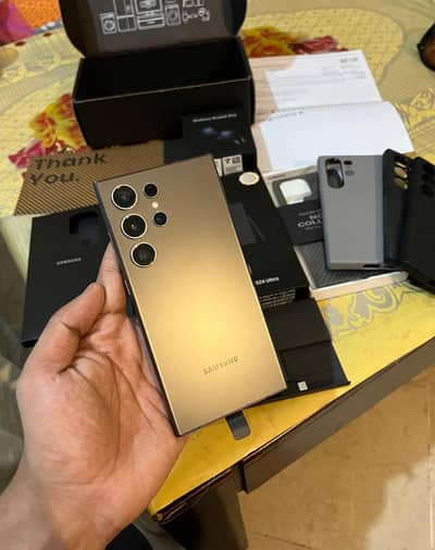 Samsung Mobile S24 Ultra with box 12gb 512  pta approved urgent sale