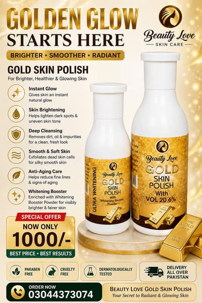 Beauty Love gold skin polish _ instant glow& whitening booster_Rs 1000