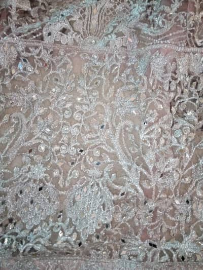 Bridal Maxi, Blush Pink with Silver Zari, Sequin and Mirror work