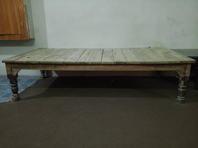 Solid Wood Rustic Coffee Bed – Handmade & Durable 0