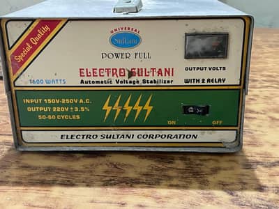 1600 Watt Electro Sultani Voltage Stabilizer for Sale