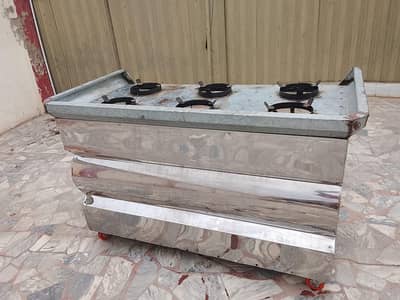Restaurant Burner Gas Stove & Charcoal BBQ Grill