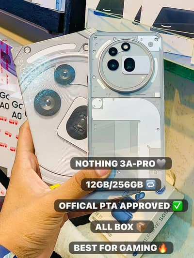 Nothing phone 3A pro 5G 12/256 official pta with box condition 10/9