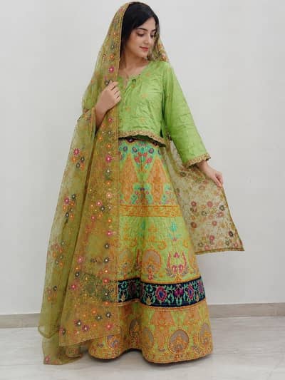 Beautiful Mehndi Mayon dress | Medium size