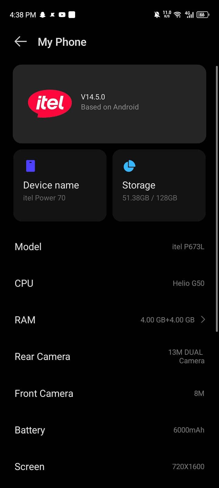 Itel P70 2