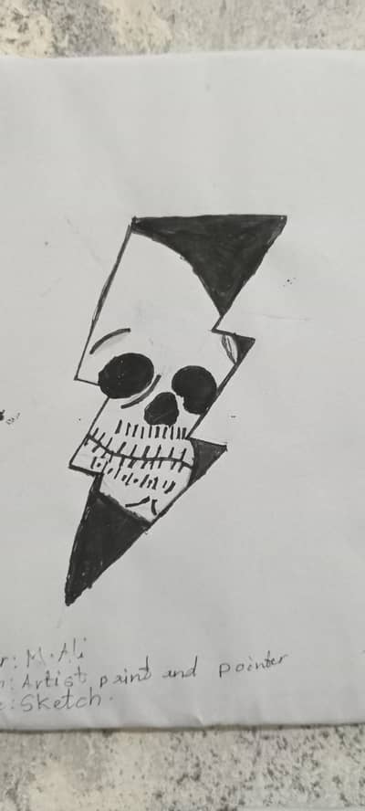 Haunted head handmade sketch with homemade canvas