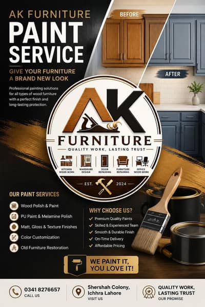 furniture paint service |polish |Matt & Gloss finish 03418276657