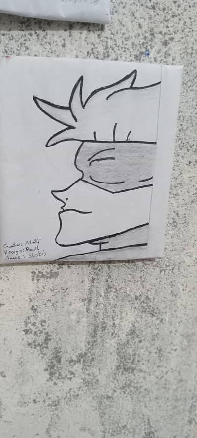 gojo sataru handmade sketch with homemade canvas