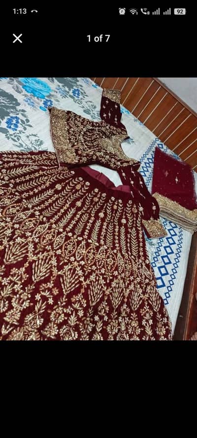 Bridal lengha for sale,heavy emboroidery,wedding dress ,one time used