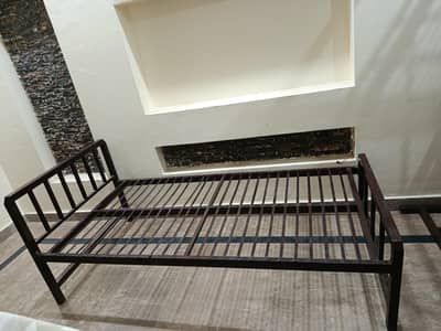 Iron Single Bed with Mattress