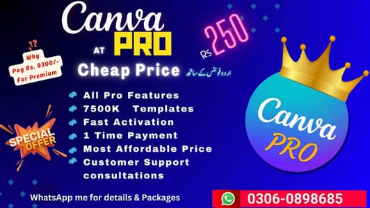 Canva Pro at 250/-