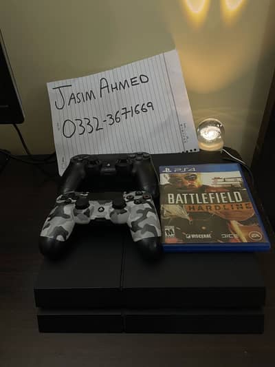 PS4 Fat 500GB | 2 Controllers | Box + Battlefield Hardline