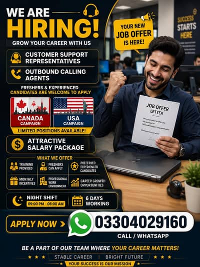 call center Agents Required (Night Shift) male female both