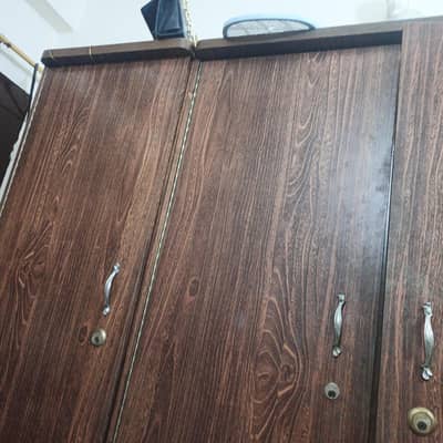 for sale wood ki 3 door almari dressing bed