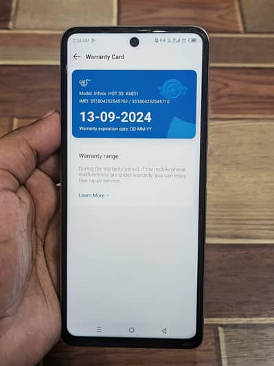 INFINIX HOT 30 WITH BOX AND CHARGER.