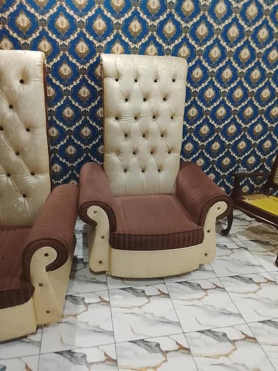 High Back Tufted Throne Chair