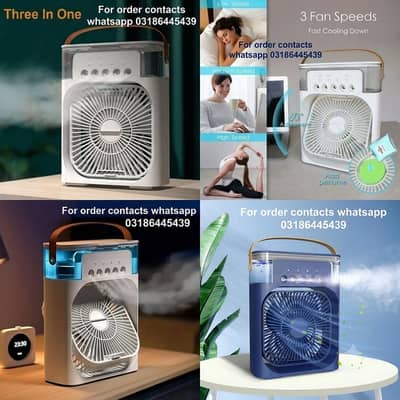  Portable Ice Air Cooler Fan | 3 in 1 Water Cooling Fan | USB Type-