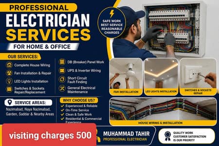 Professional Electrician Available – Home & Office Electrical Work