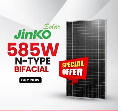 jinko 585w N type bifacial solar panels