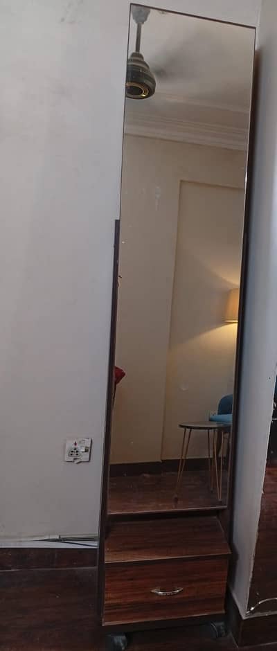 Standing Full length Mirror With Storage & Drawer Dome-Shaped Mirror