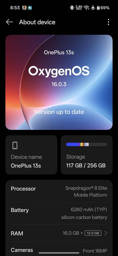 One Plus 13s/13t 16/256