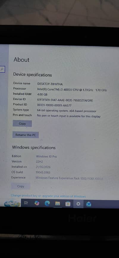  Haier 7G Series Laptop for Sale