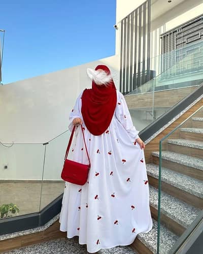 white bow abaya