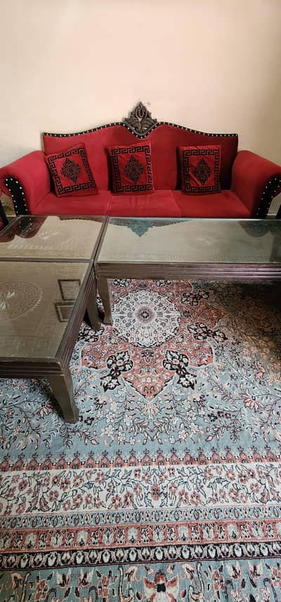  Urgent Sale – Elegant 7 Seater Sofa Set with Center & Side Tables
