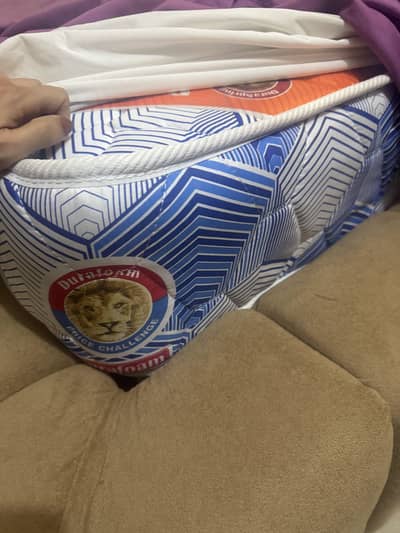 Bed 2 side tables console with 8inches spring mattress like new