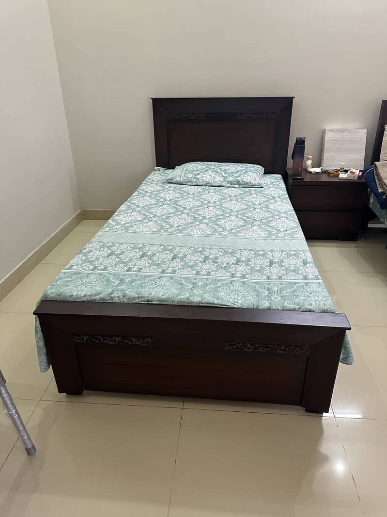 Bed with side table and sofa 1