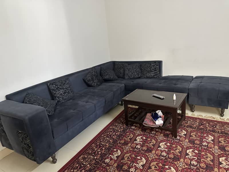 Bed with side table and sofa 2