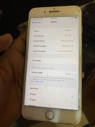 Apple iPhone 8 plus 64gb bypass minor crack battery 100%