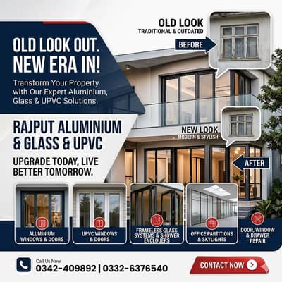 Glass & Aluminium Services | Stair Railings, Shower Cabins & PVC Work